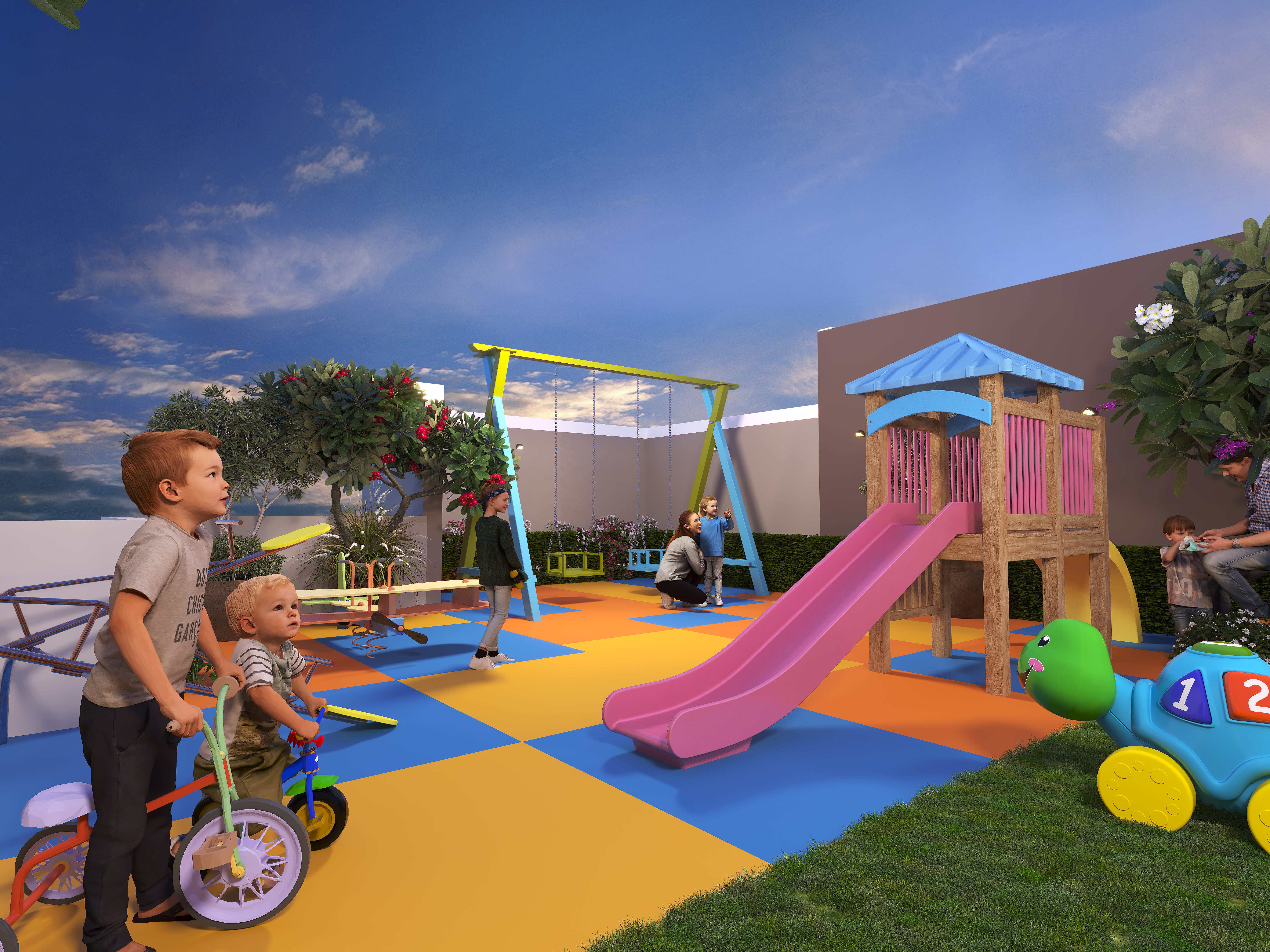 Children play area with open green space