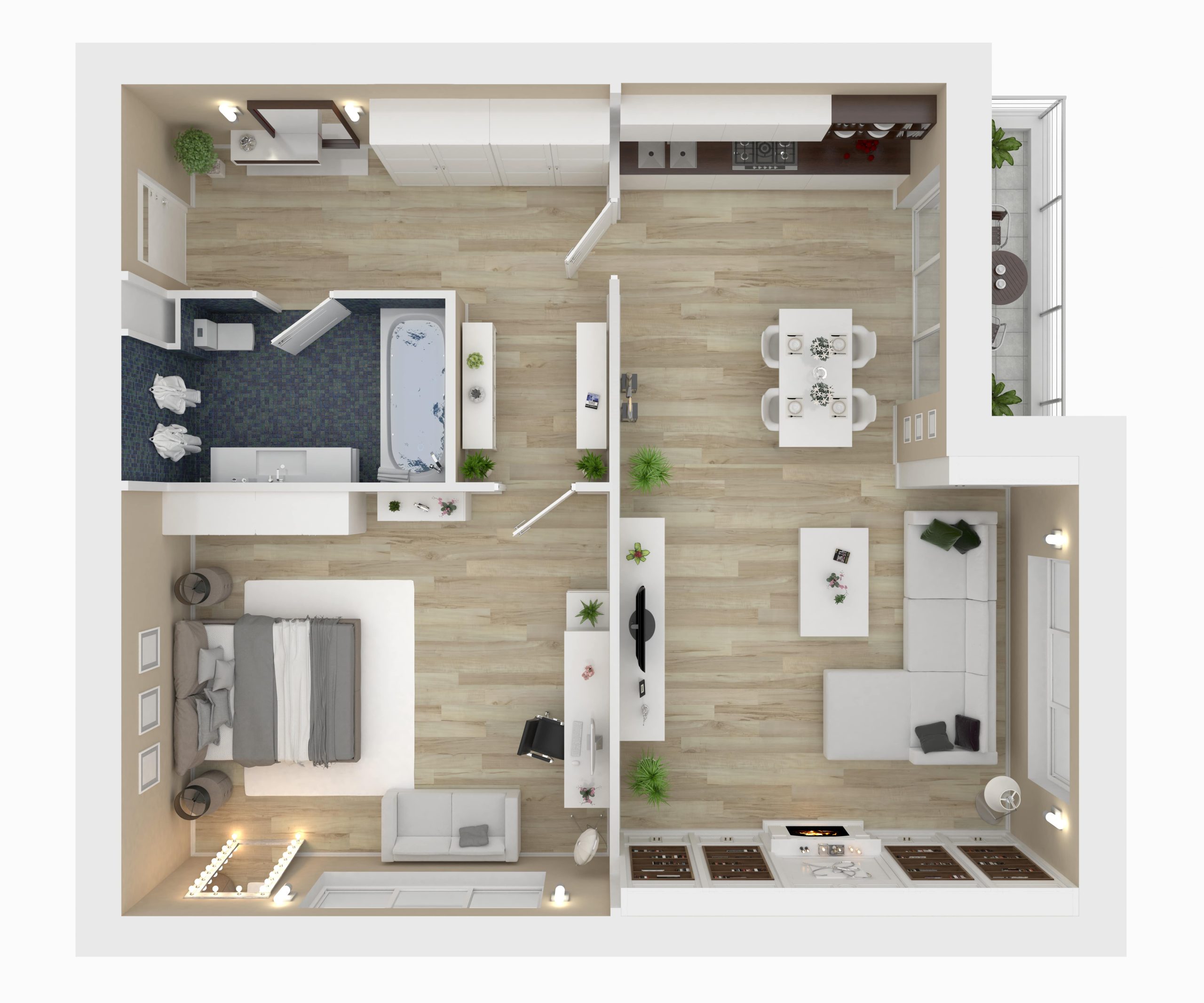 2 BHK floor plan